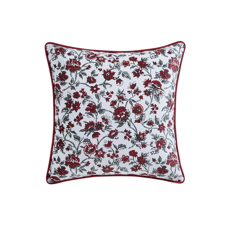 My Texas House Stacy 18" x 18" Red Printed Velvet Decorative Pillow Cover | Walmart (US)
