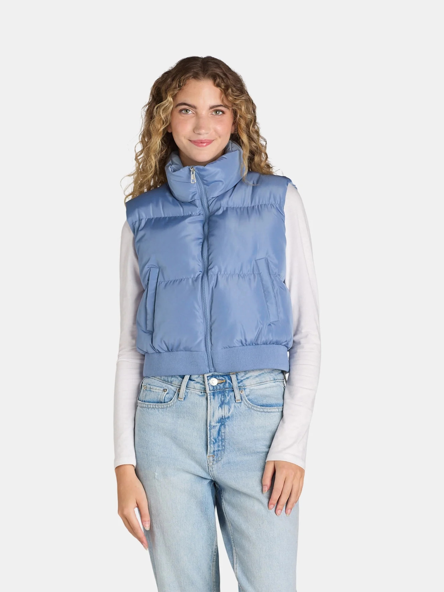 Liv & Lottie Juniors’ Cropped Puffer Vest, Sizes S-XL | Walmart (US)