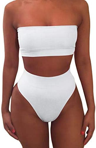 Pink Queen Women's Removable Strap Wrap Pad Cheeky High Waist Bikini Set Swimsuit | Amazon (US)