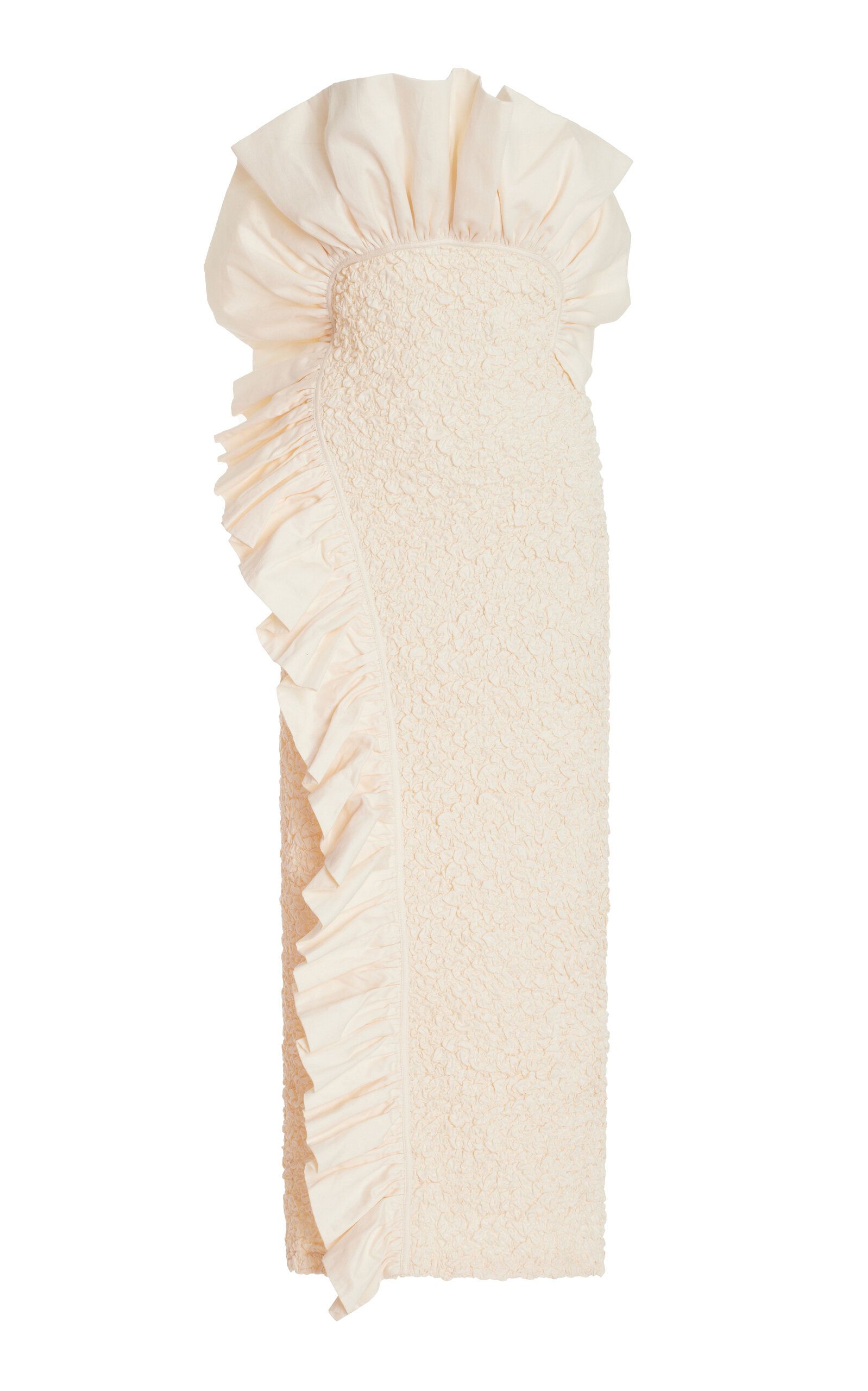 Mara Hoffman - Women's Kana Ruffled Cotton Midi Dress - White - XXS - Moda Operandi | Moda Operandi (Global)