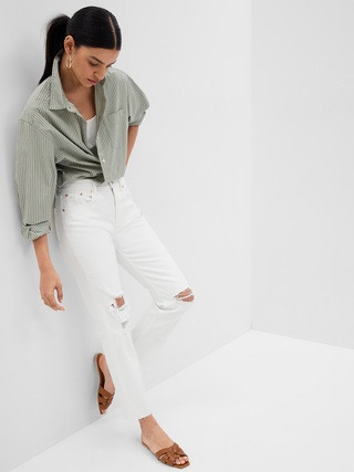 High Rise Cheeky Straight Jeans with Washwell | Gap (CA)