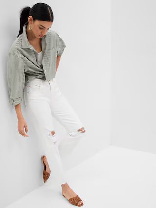 High Rise Cheeky Straight Jeans with Washwell | Gap (CA)