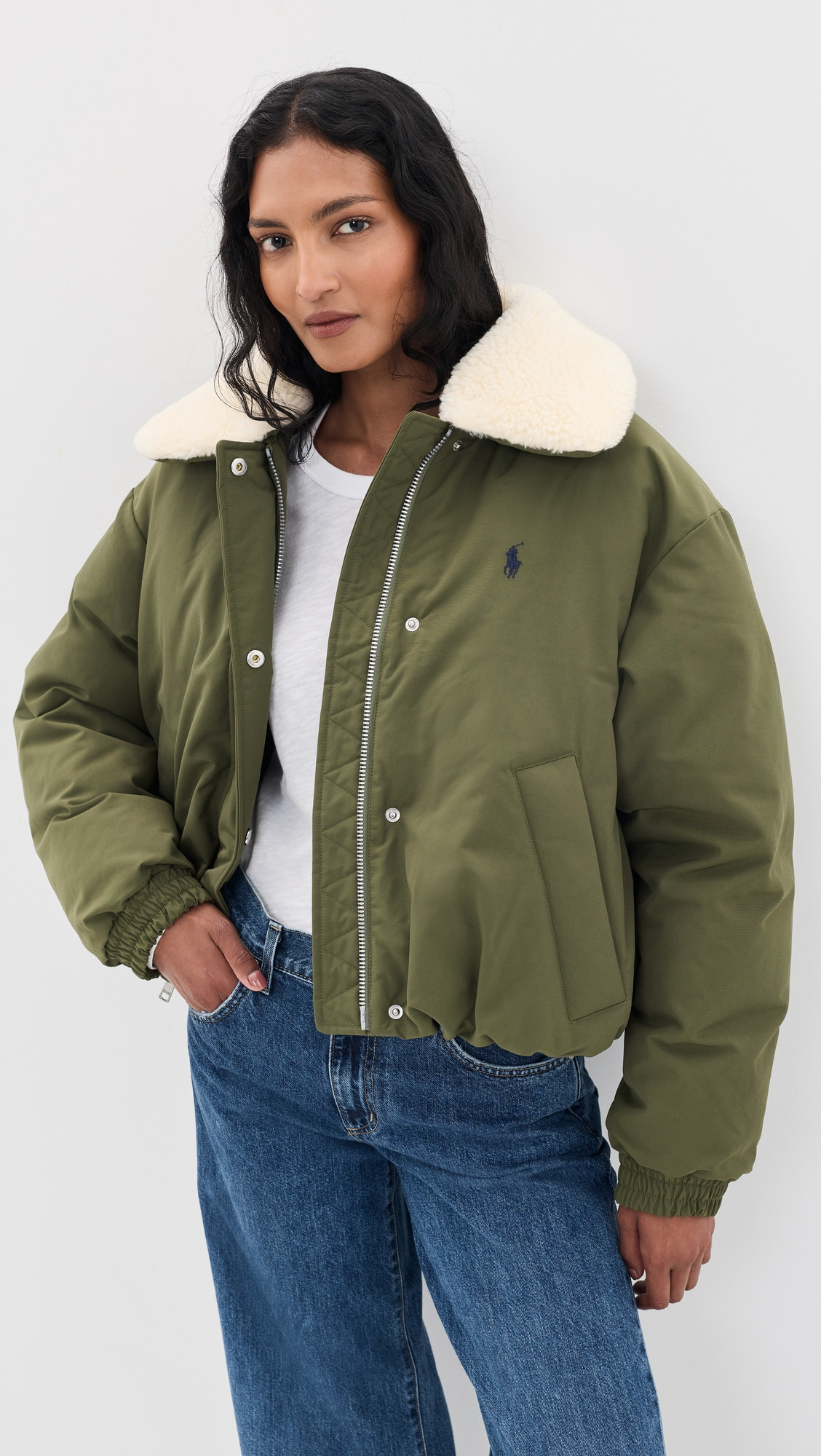 Polo Ralph Lauren Matte Poly Blend Woven Jacket New Olive XL | Shopbop