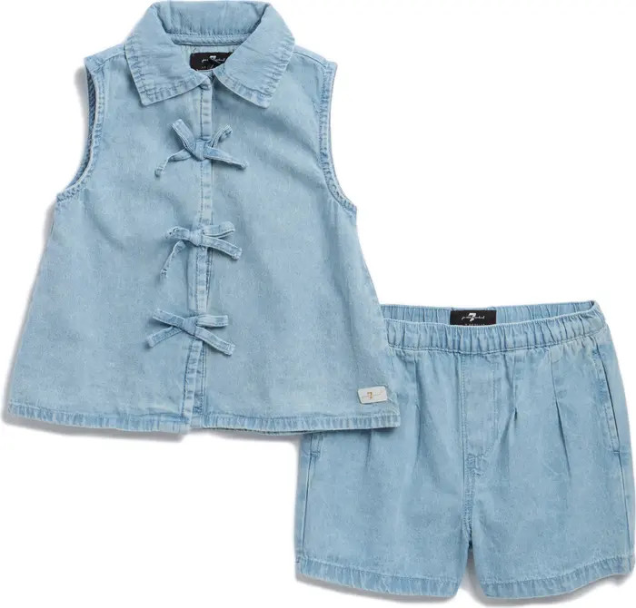 Kids' Printed Cotton Seersucker Top & Shorts Set | Nordstrom Rack