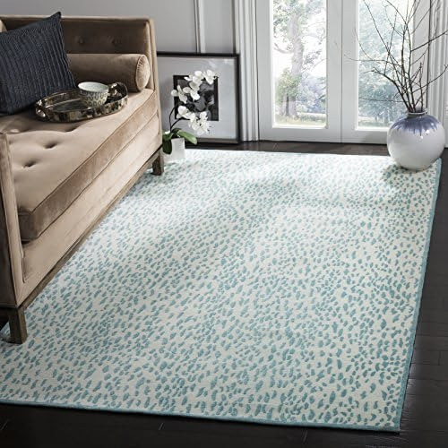 SAFAVIEH Marbella Collection 5' x 8' Ivory / Turquoise MRB657T Handmade Chenille Area Rug | Amazon (US)