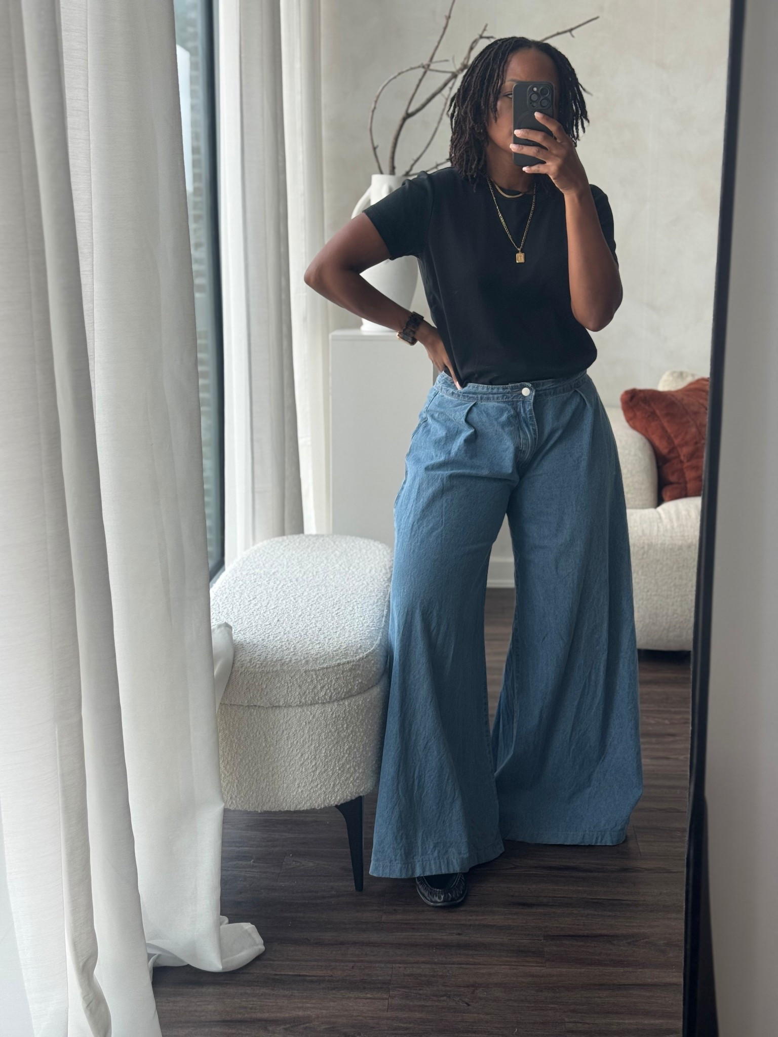This is definitely a plane Jane work outfit… but here I am documenting how I show up anyway! 🤷🏽‍♀️. These are a size large pants but I got them hemmed.

#LTKootd #LTKOver40