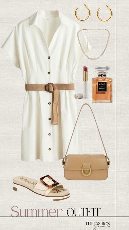 Summer Outfit | Shirt Dress | Summer Sandals | Shoulder Bag | Gold Jewelry |

#LTKShoeCrush #LTKSeasonal #LTKStyleTip