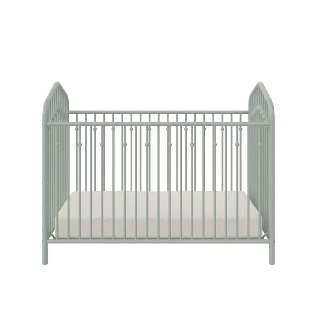 Novogratz Bushwick Metal Crib with Adjustable Mattress Height, Sage | Walmart (US)