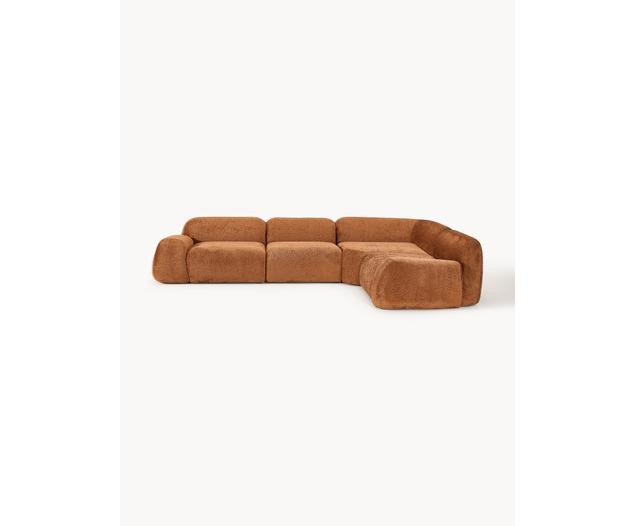 Modulares Ecksofa Wolke (4-Sitzer) aus Teddy-Bouclé | Westwing EU