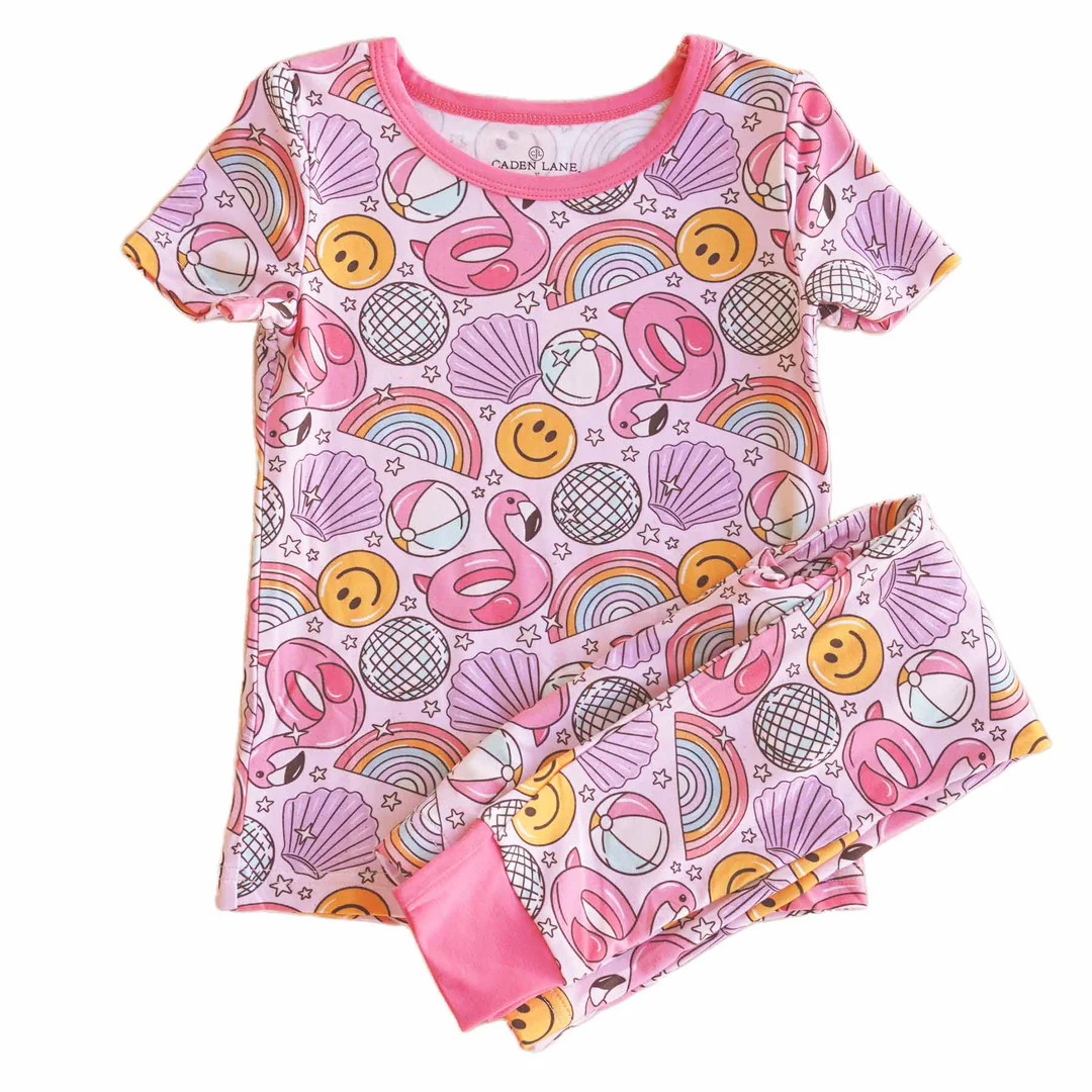Floatie Friends Two Piece Pajama Set | Pink | Caden Lane