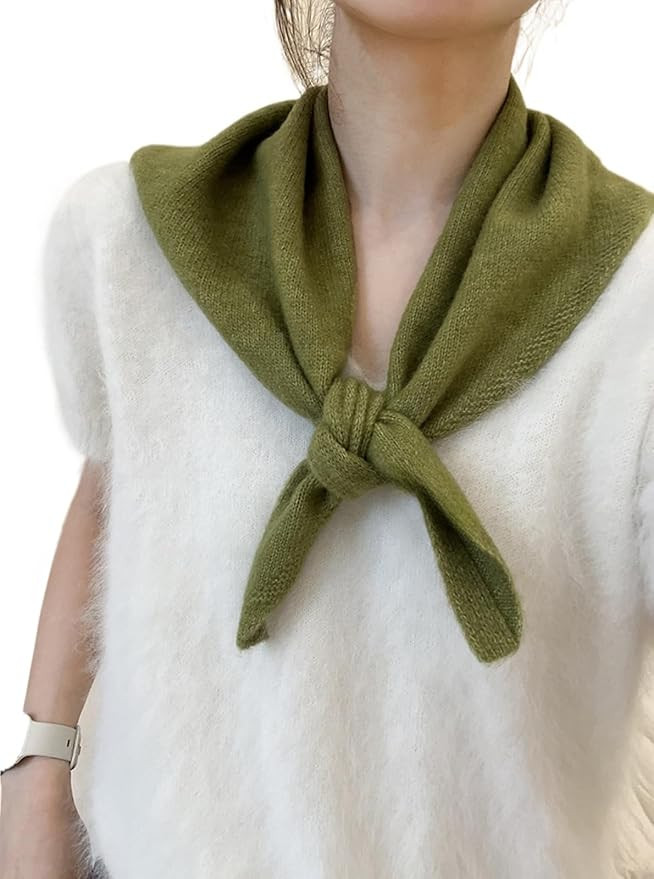 Knitted Triangle Scarf for Women Y2k Head Scarf Downtown Girl Aesthetic Accessories Streetwear Tr... | Amazon (US)