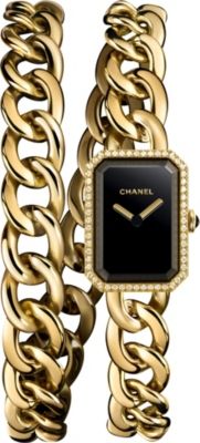 H3750 Première Double Row Chain 18-carat gold and diamond watch | Selfridges