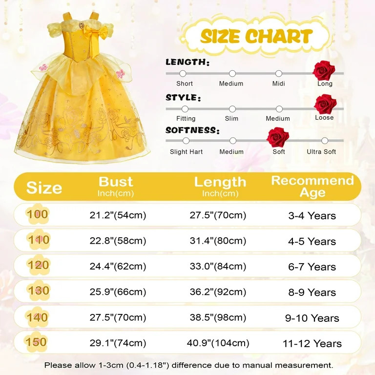 Jurebecia Princess Dress for Girls Costume Kids Off Shoulder Layered Toddler Halloween Cosplay Bi... | Walmart (US)
