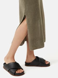 Linen Slub Knitted Skirt | Khaki | Jigsaw (UK)