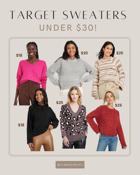 Under $30 Target sweaters! 

#LTKGiftGuide #LTKsalealert #LTKSeasonal