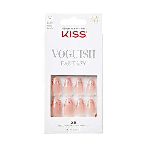 KISS, Press-On Nails, Nail glue included, 'clatant', Medium Size, Almond Shape, Includes 28 Nails, 2g Glue, 1 Manicure Stick, 1 Mini file | Amazon (US)