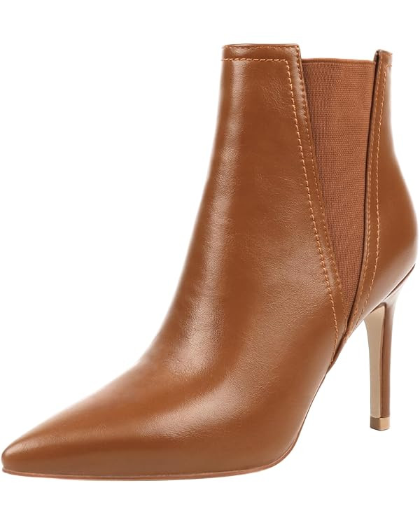 JOY IN LOVE Women's Ankle Boots Middle Heel Pointed Toe Stiletto Boots | Amazon (US)