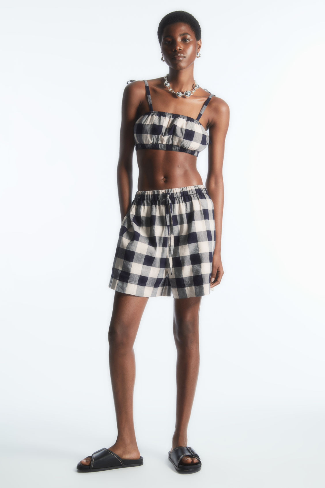GINGHAM LINEN SHORTS | COS (US)