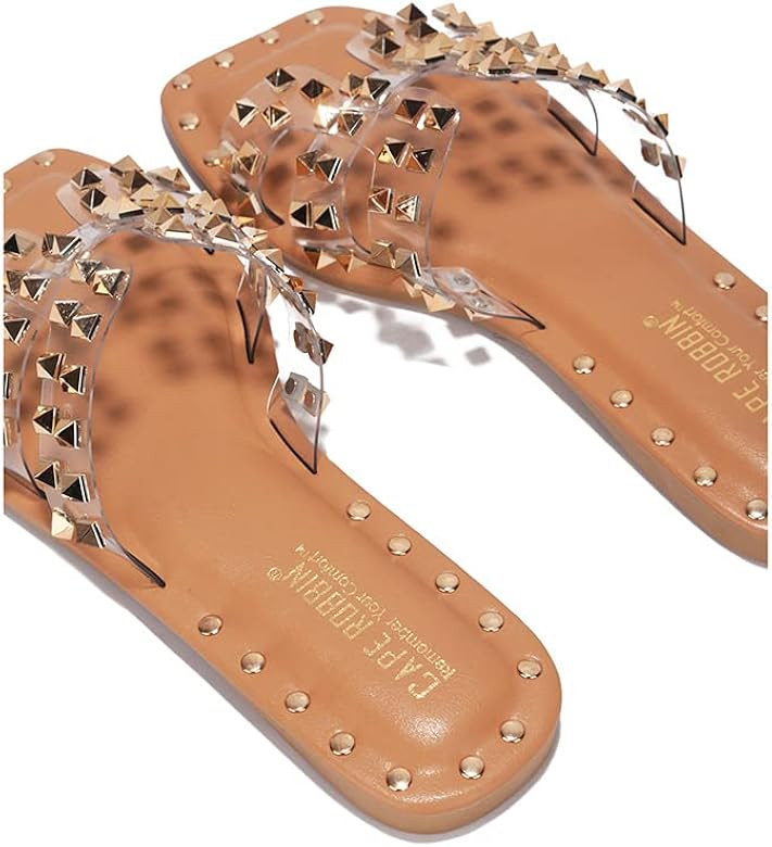 Cape Robbin Amisha Sandals Slides for Women, Studded Womens Mules Slip On Shoes | Amazon (US)