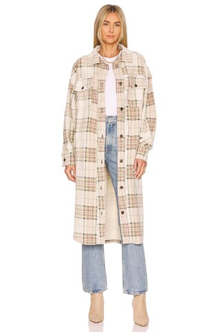 Free People Plaid Long Ruby Jacket in Pistachio Combo from Revolve.com | Revolve Clothing (Global)