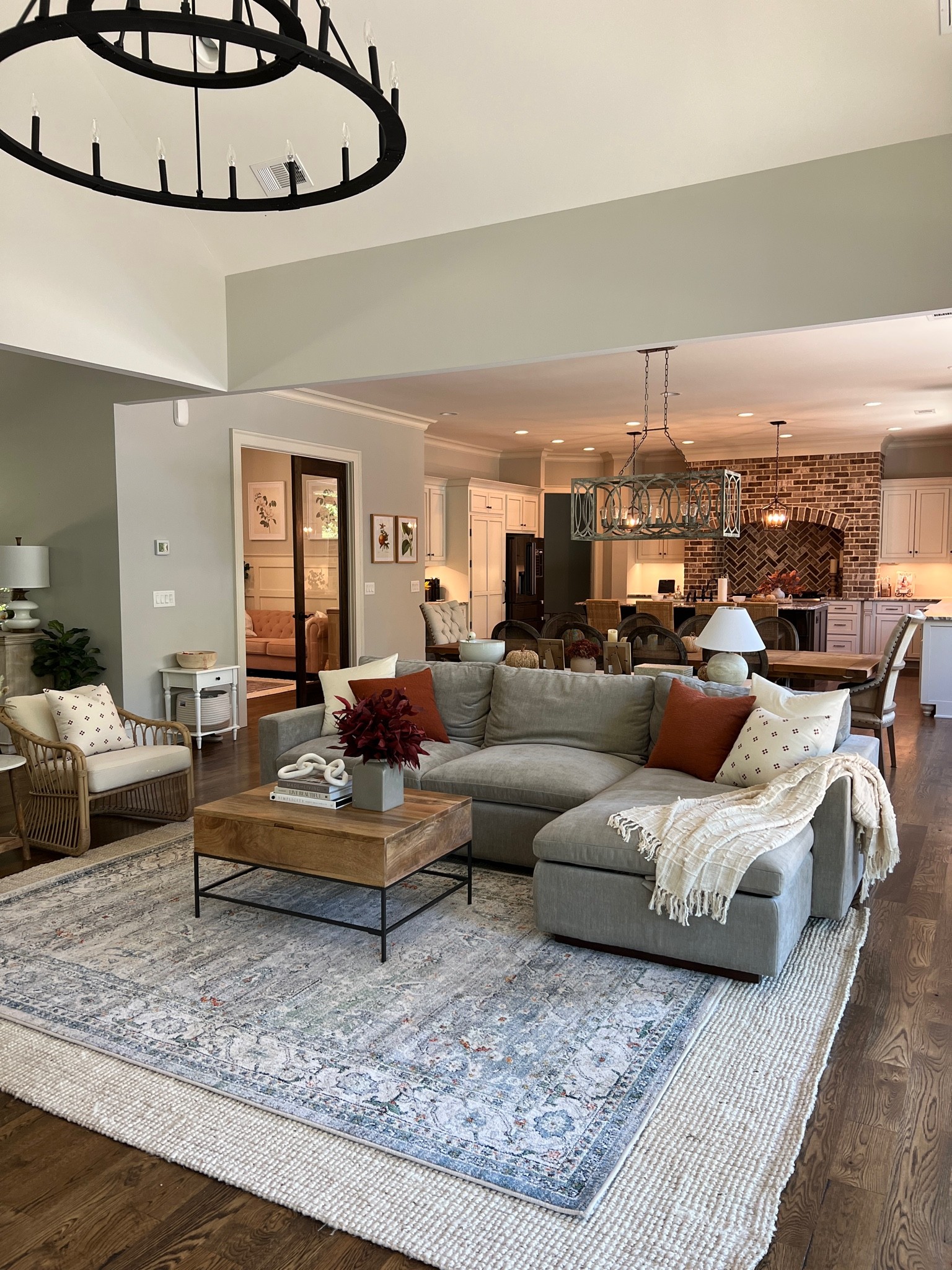 Living room Decor! Amazon throw pillow covers and inserts. Neutral cozy fall living room. Target. Rattan chairs wicker chairs sectional sofa from west elm / sleeper sofa with storage 

#LTKunder100 #LTKhome #LTKstyletip