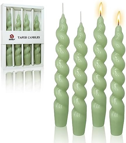 7.5 Inches Spiral Taper Candles Colorful Twisted Candle Dripless Long Candles, Handmade Candlesti... | Amazon (US)
