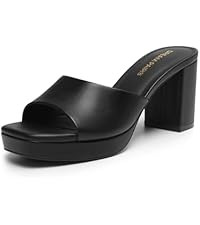 DREAM PAIRS High Chunky Platform Heels for Women Fashion Comfort Slip on Square Open Toe Block He... | Amazon (US)