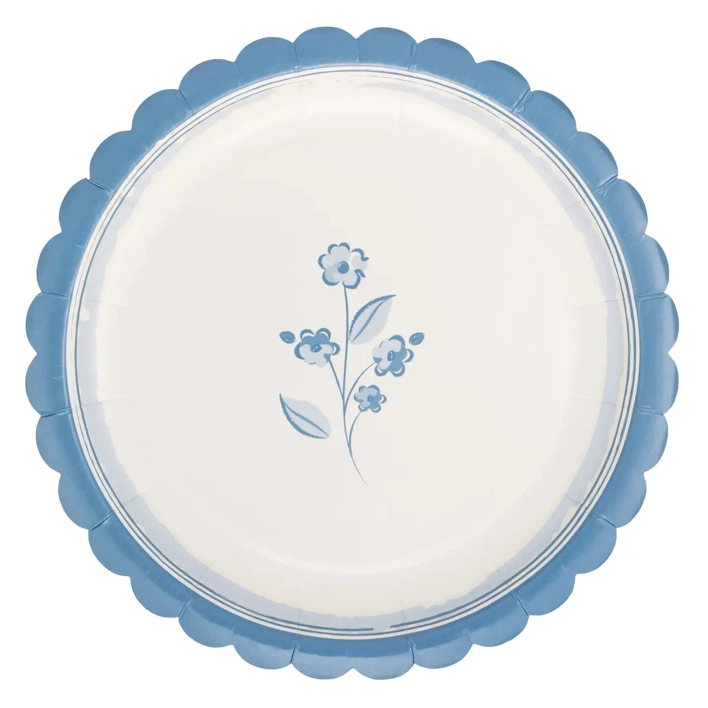 Round Blue Flower Plates | The Horseshoe Crab