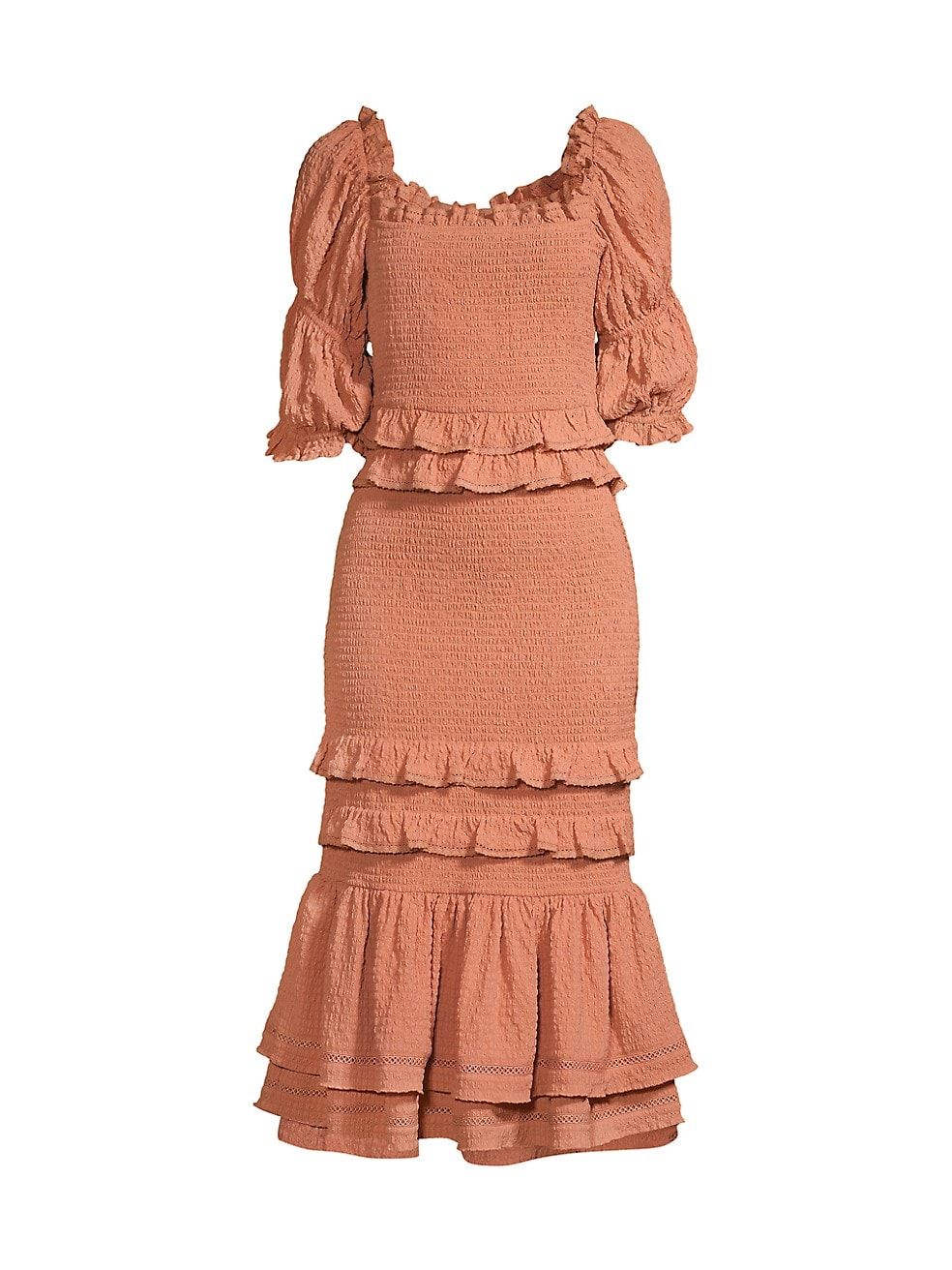 Bubbled Ruffled Midi-Dress | Saks Fifth Avenue