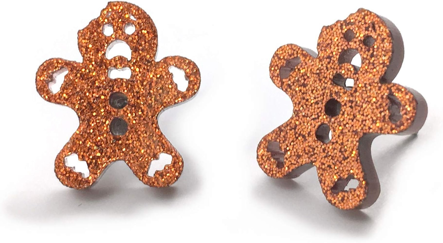 Scared Gingerbread Man Christmas Stud Earrings in Titanium or Stainless Steel Nickel Free Sensiti... | Amazon (US)