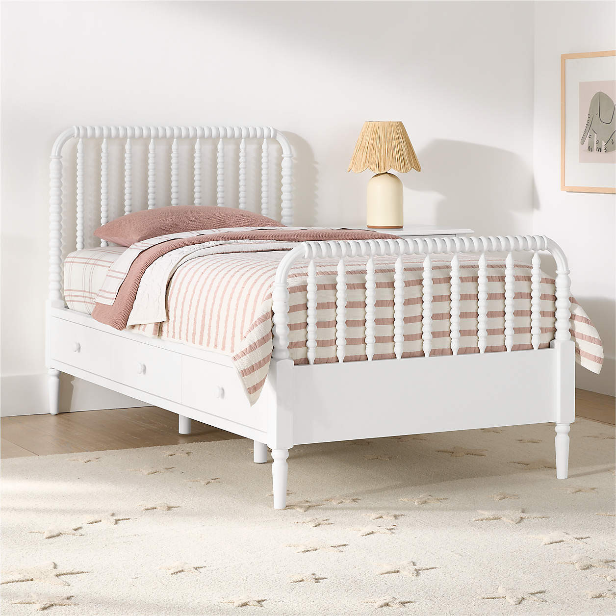 Jenny Lind Maple Wood Spindle Kids Twin Storage Bed | Crate & Kids | Crate & Barrel