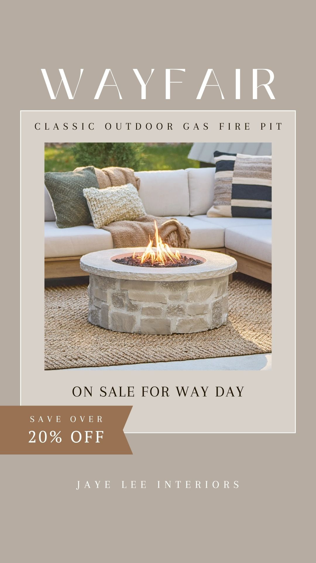 I love the stone surround of this outdoor firepit table. It gives it a classic, rustic, built-in character with the modern convenience of propane. 
#backyardfirepit #firetable #backyardmakeover #yardsandporches #summernights #summerparties #smores #outdoorliving #stonefireplace #Wayfair #WayDaySale #jleeinteriors 

 #LTKstorytime #LTKHome #LTKSaleAlert