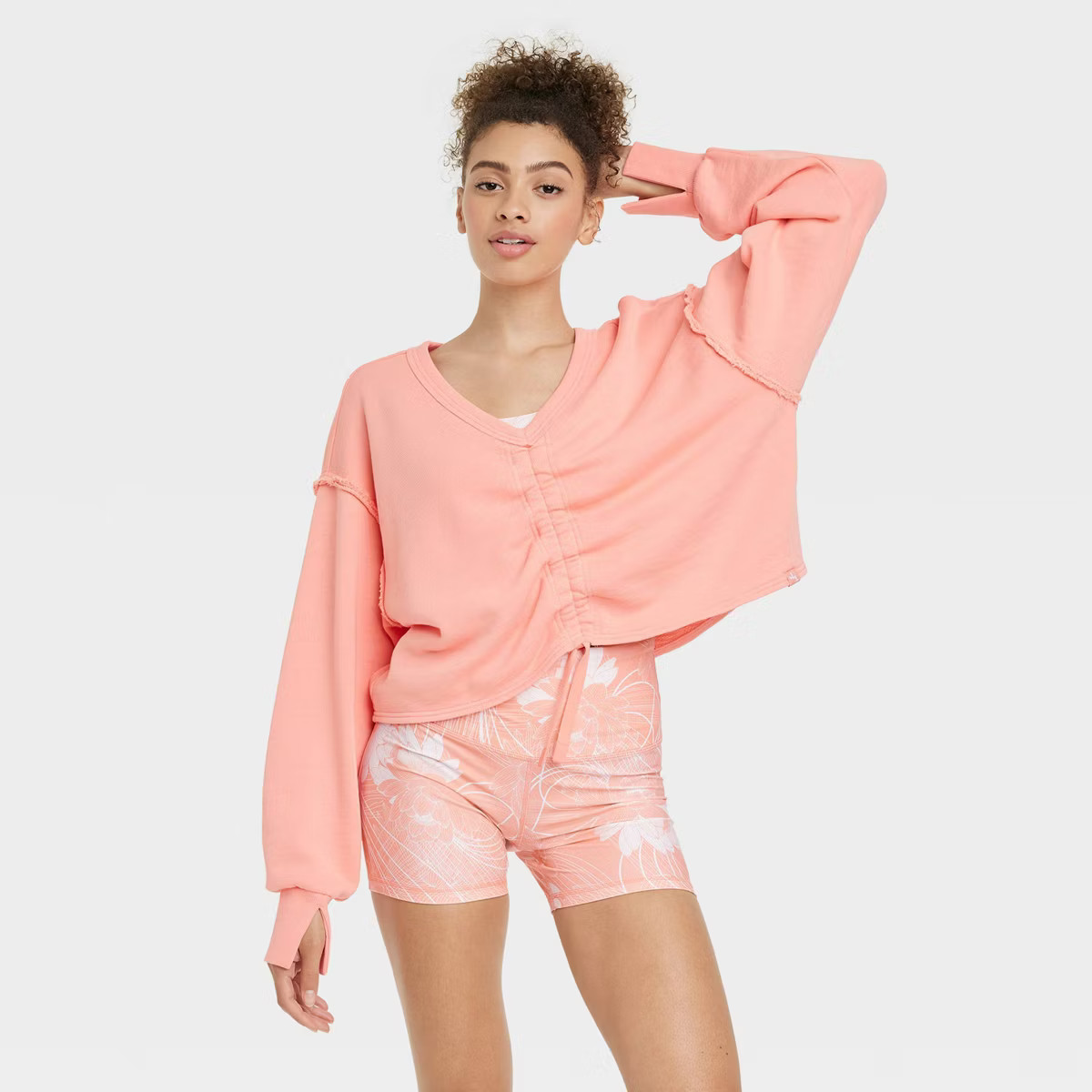 Women's Cinch Front Long Sleeve Top - JoyLab™ | Target