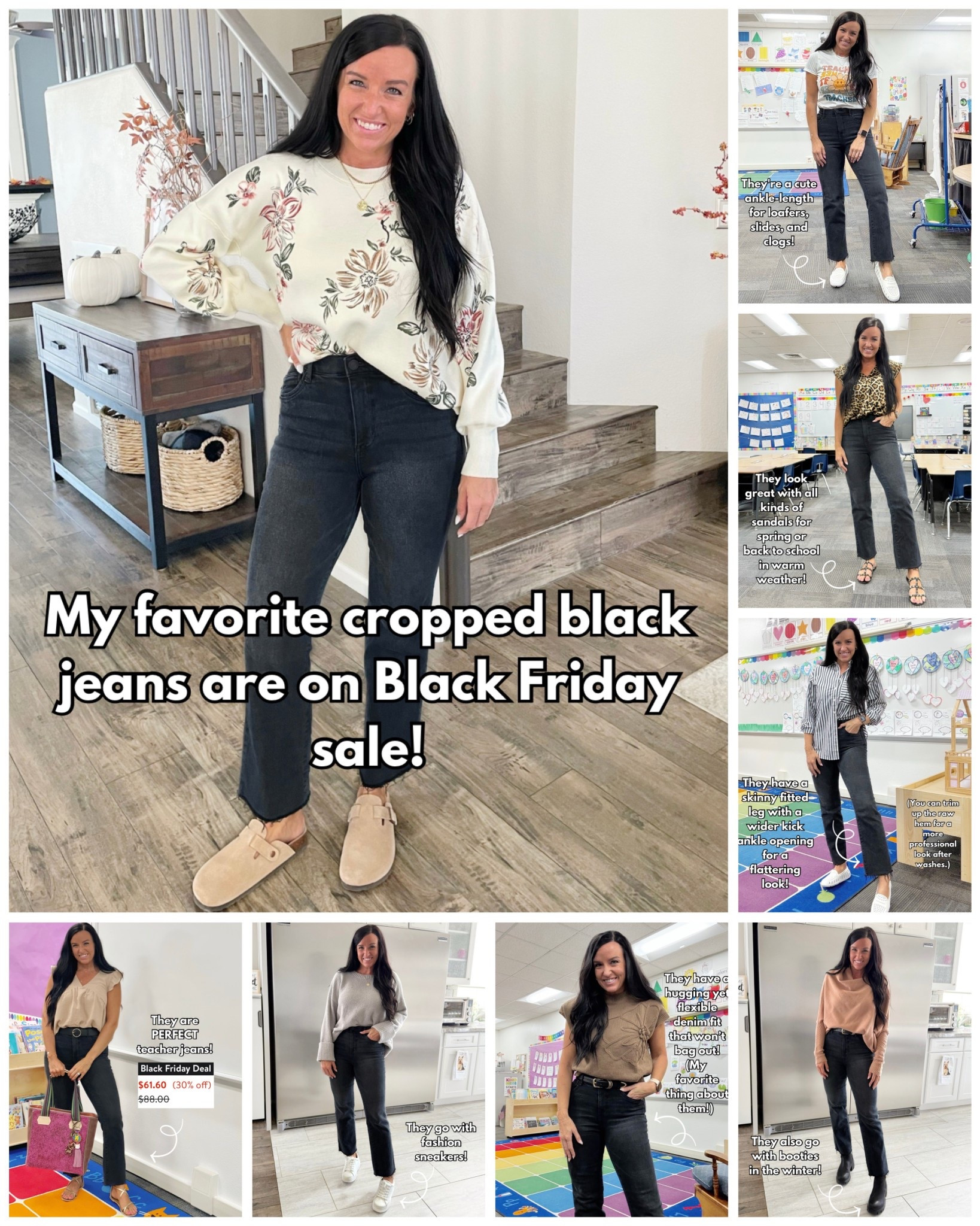 These jeans are on Black Friday sale!

I love these black jeans for teaching because of the black wash color, they're non-distressed, don't bag out, and for all of the reasons mentioned in the carousel of photos in this post.

Size & fit info: (I'm 5'5" and usually wear a size 4/27 and S for reference.)

I would say they fit TTS, but I did end up sizing down to a 2 in these jeans because of the stretch. I also do not dry them in the dryer (just personal preference- I lay all of my jeans flat to dry).

(Let me know if you have any other questions about these jeans or other things in the post you see!)


#workwear #nsale
#nordstromanniversarysale #nordstrom @nordstrom #teachersfollowteachers #teachergram #teacheroutfits teacher jeans, black jeans, Wit and Wisdom jeans, Nordstrom jeans, straight leg jeans, jeans for every season, #Itkbacktoschool #backtoschool #teachersofinstagram