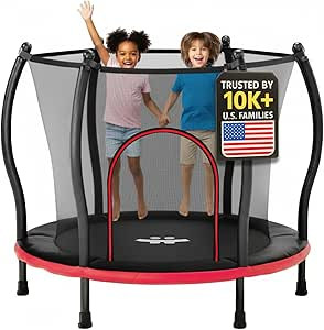 Happin® 55’’ Trampoline for Kids with Safety Enclosure, Indoor & Outdoor Toddler Trampoline,... | Amazon (US)