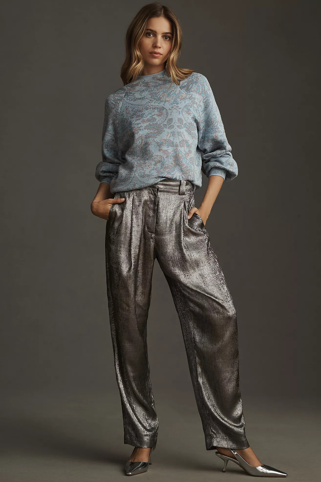 The Beatriz Mock-Neck Sweater: Lurex Edition | Anthropologie (US)