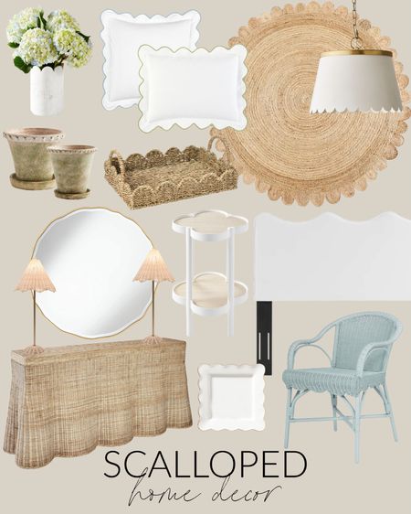 The cutest scalloped home decor finds! This scalloped marble wine chiller, scalloped rug, wavy mirror, scalloped console table, scalloped tray, scalloped armchair, scalloped planter and more all work so well with a coastal or grandmillennial decorating style! See even more finds here: https://lifeonvirginiastreet.com/scalloped-home-decor/.
.
#ltkhome #ltkseasonal #ltksalealert #ltkfindsunder50 #ltkfindsunder100 #ltkstyletip spring decor, scalloped decor, wavy edge decor

#LTKSeasonal #LTKsalealert #LTKhome