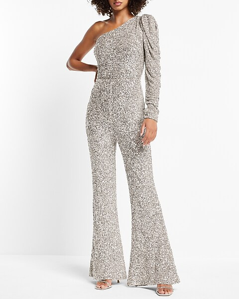 Super High Waisted Sequin Flare Pant | Express