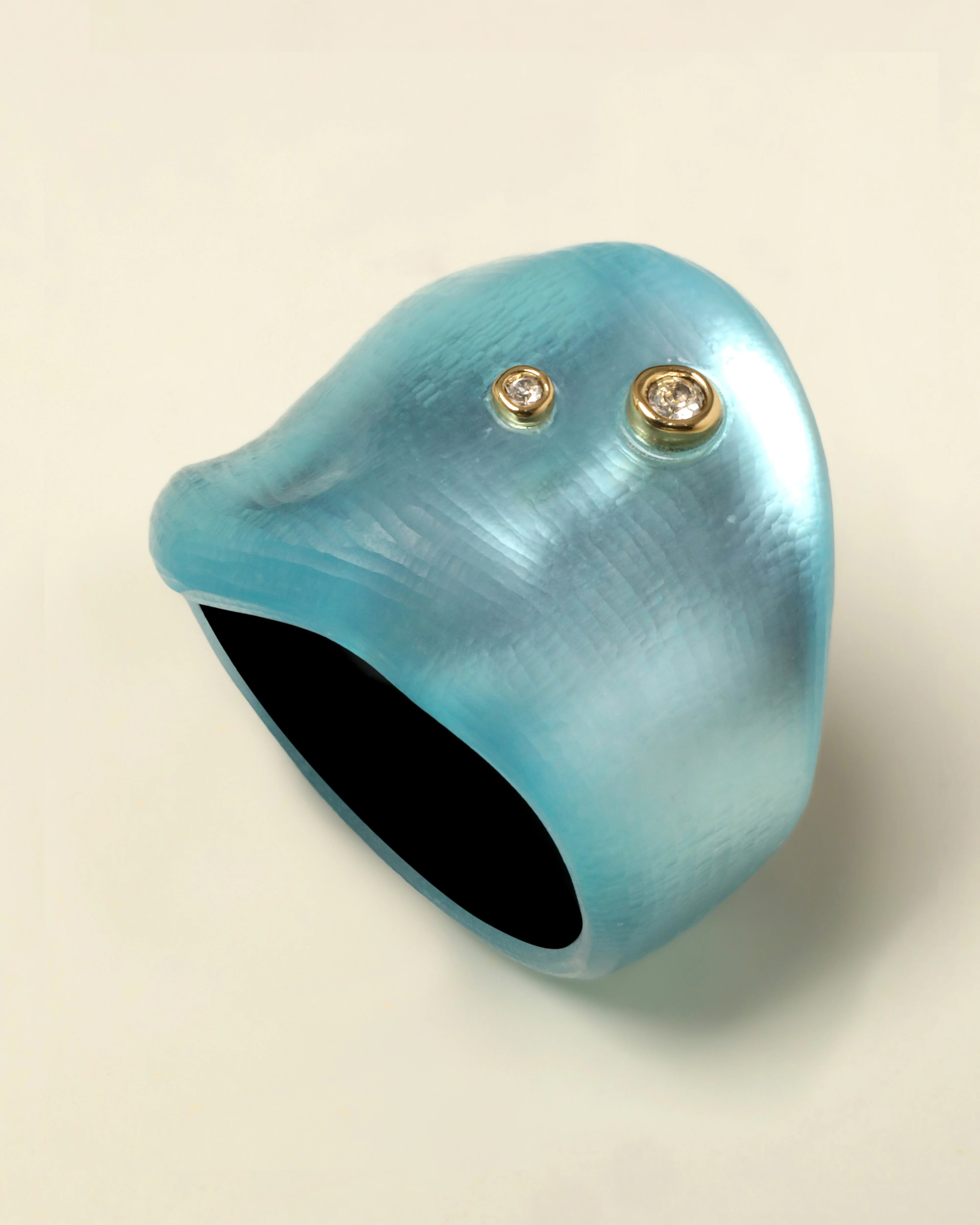 Alexis Bittar Lucite Organic Block Ring Aegean Sea in Aegean Sea Blue Size 8 | Statement Jewelry fro | Alexis Bittar