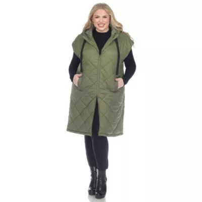 Plus Size Diamond Quilted Hooded Puffer Vest | Belk
