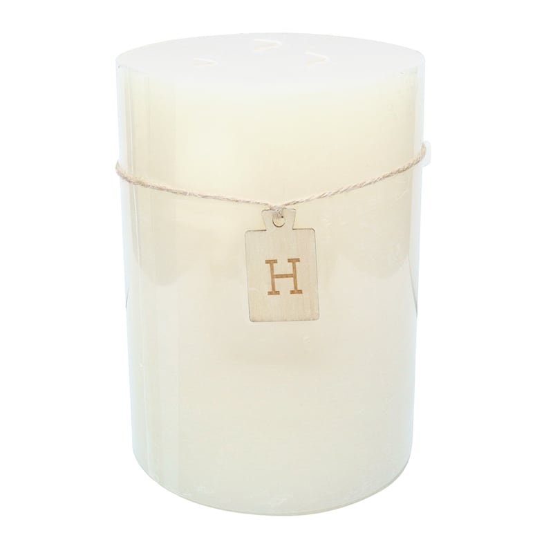 Ivory Unscented Pillar Candle, 8" | At Home