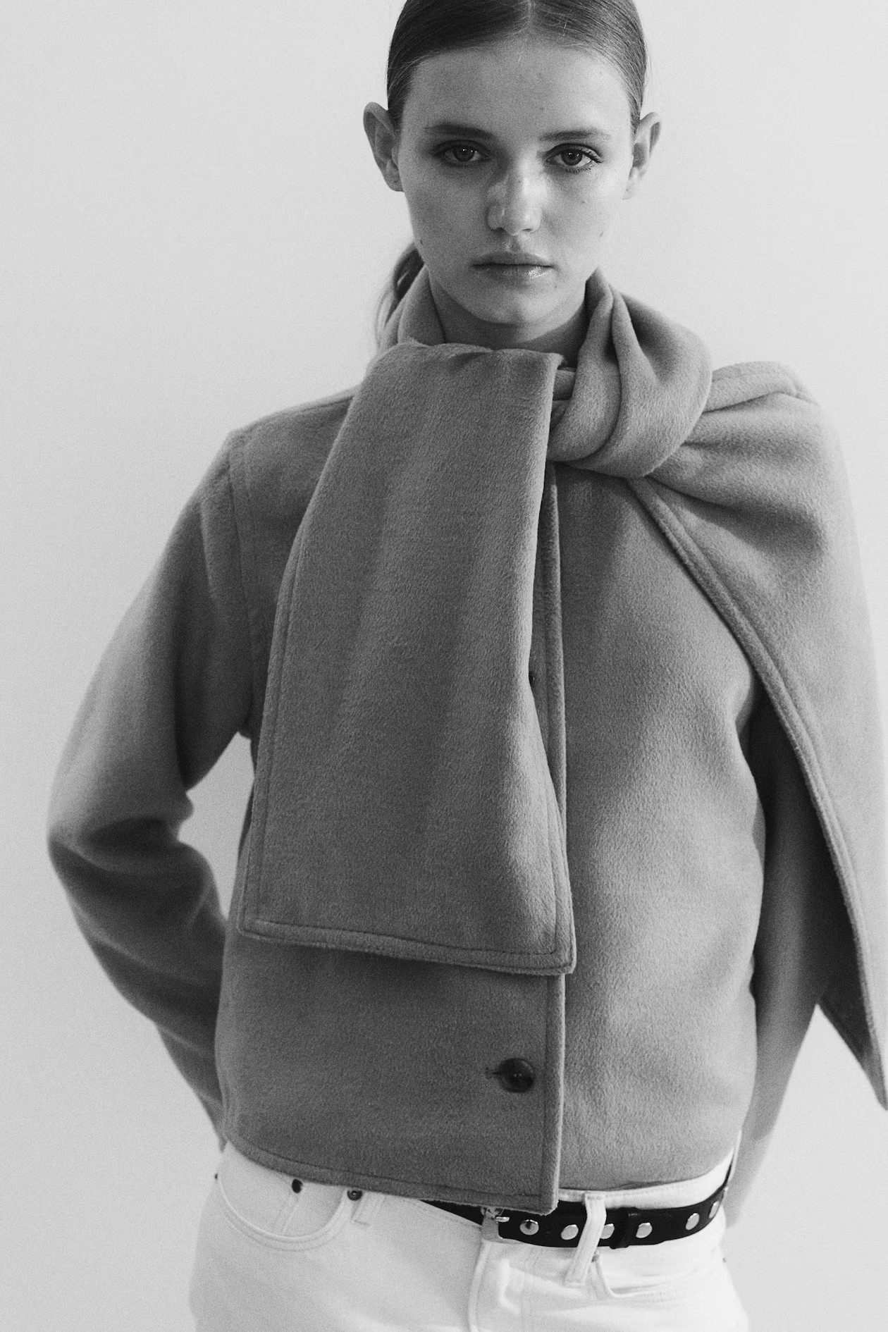 Felted jacket with scarf | H&M (UK, MY, IN, SG, PH, TW, HK)