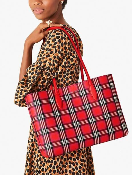 all day foliage plaid large tote | Kate Spade (US)