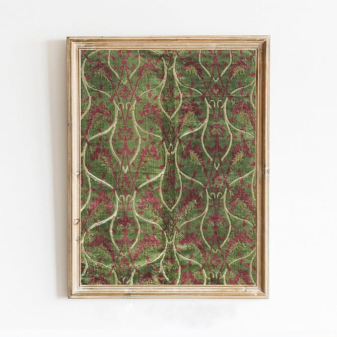 Oil Painting Vintage Poster of Textile Rug Pattern Wall European Green (7) | 11x17 12x18 16x24 24... | Amazon (US)