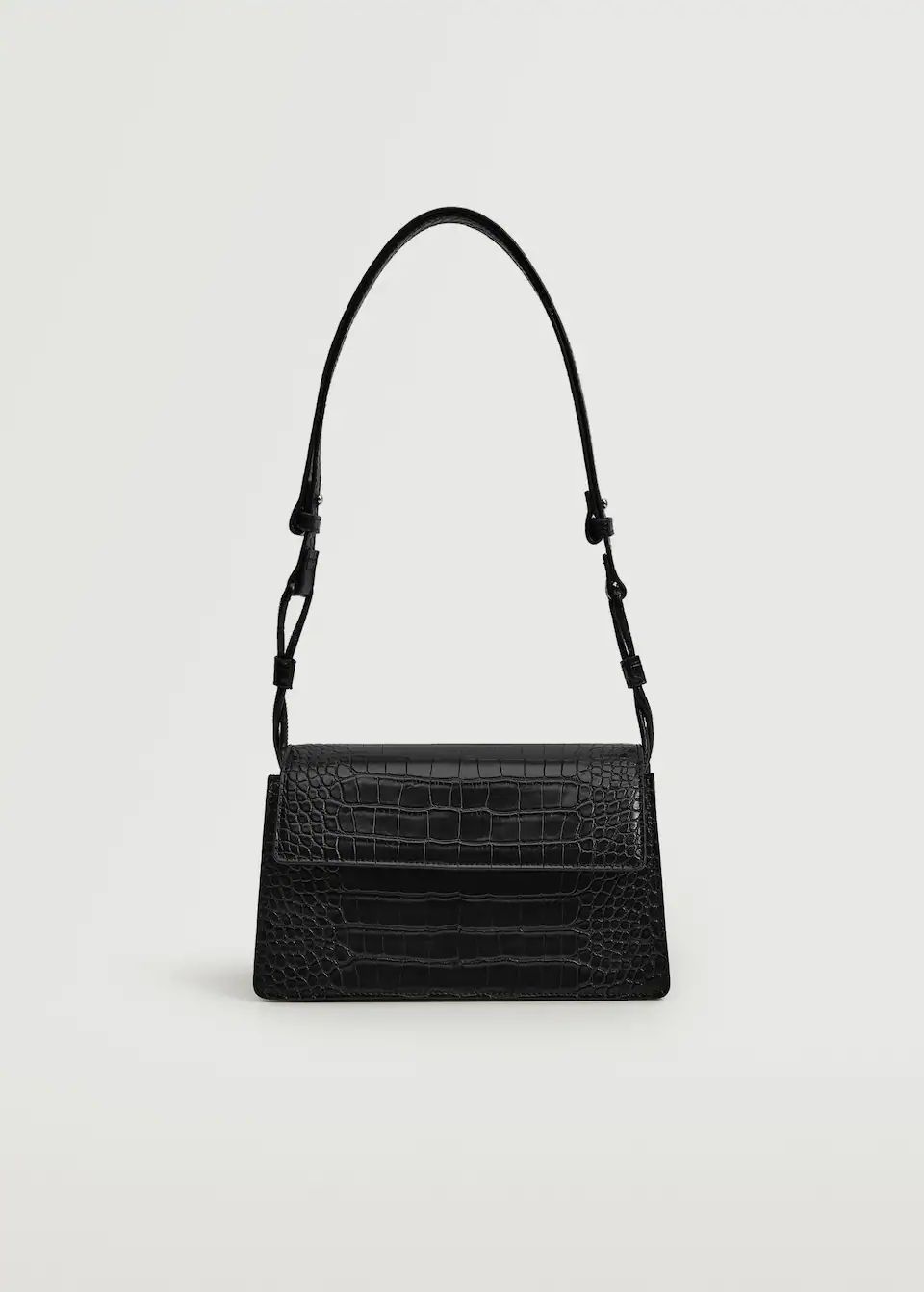 Croc-effect flap bag | MANGO (US)