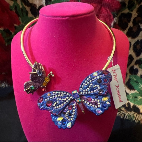 Betsey Johnson Purple Butterfly Necklace NWT | Poshmark