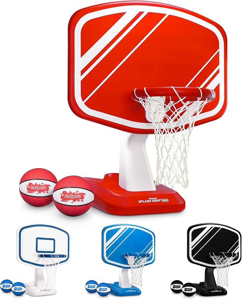 GoSports Splash Hoop Swimming Pool Basketball Game, Includes Poolside Water Basketball Hoop, 2 Ba... | Amazon (US)