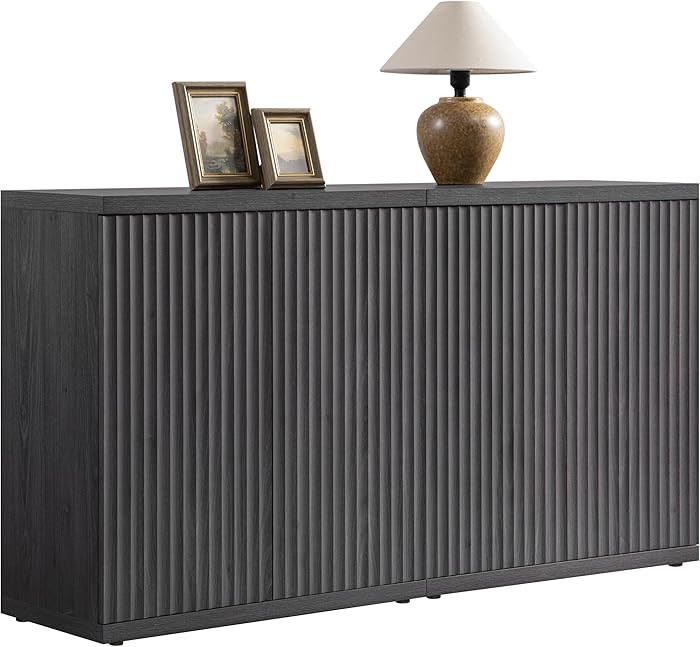 SICOTAS Buffet Cabinet with Storage Accent Sideboard Modern Credenza with Doors & Shelves Fluted ... | Amazon (US)