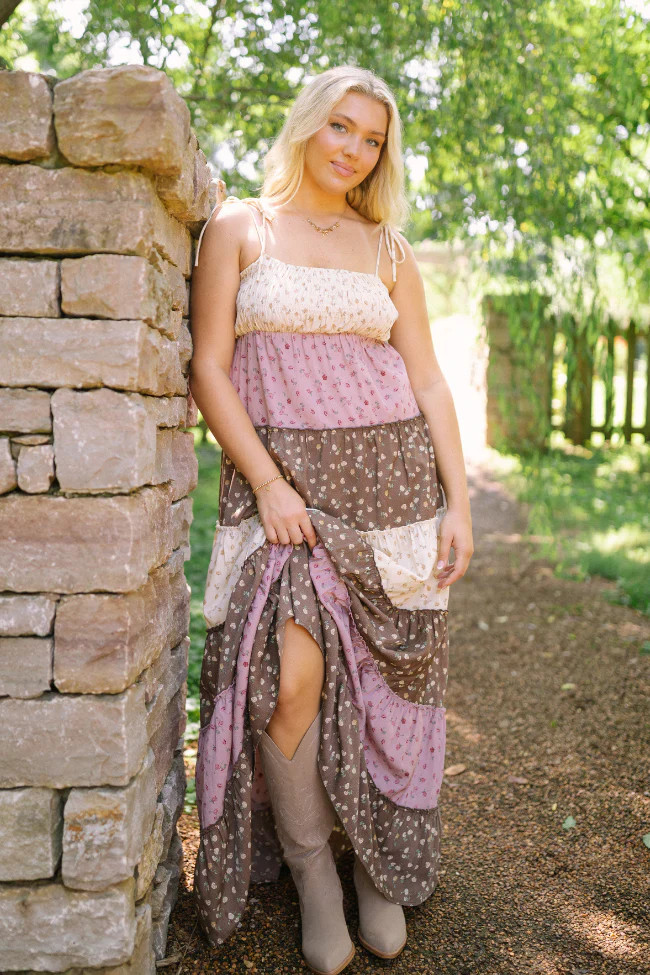 Essie Multi Tiered Floral Maxi Dress | Pink Lily