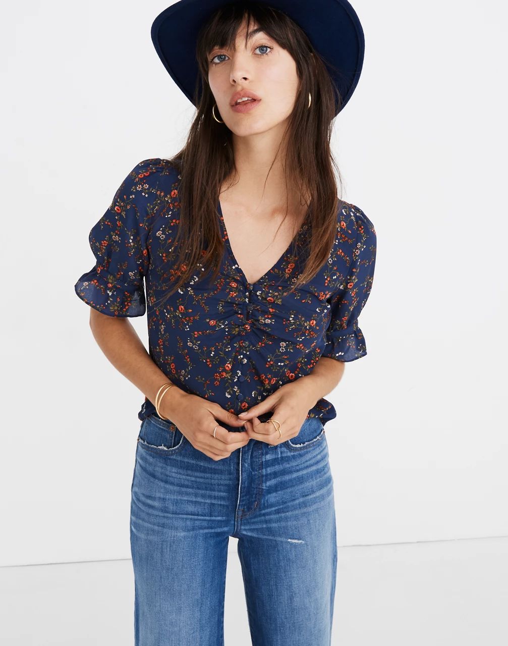 Silk Daylight Top in Moonless Floral | Madewell